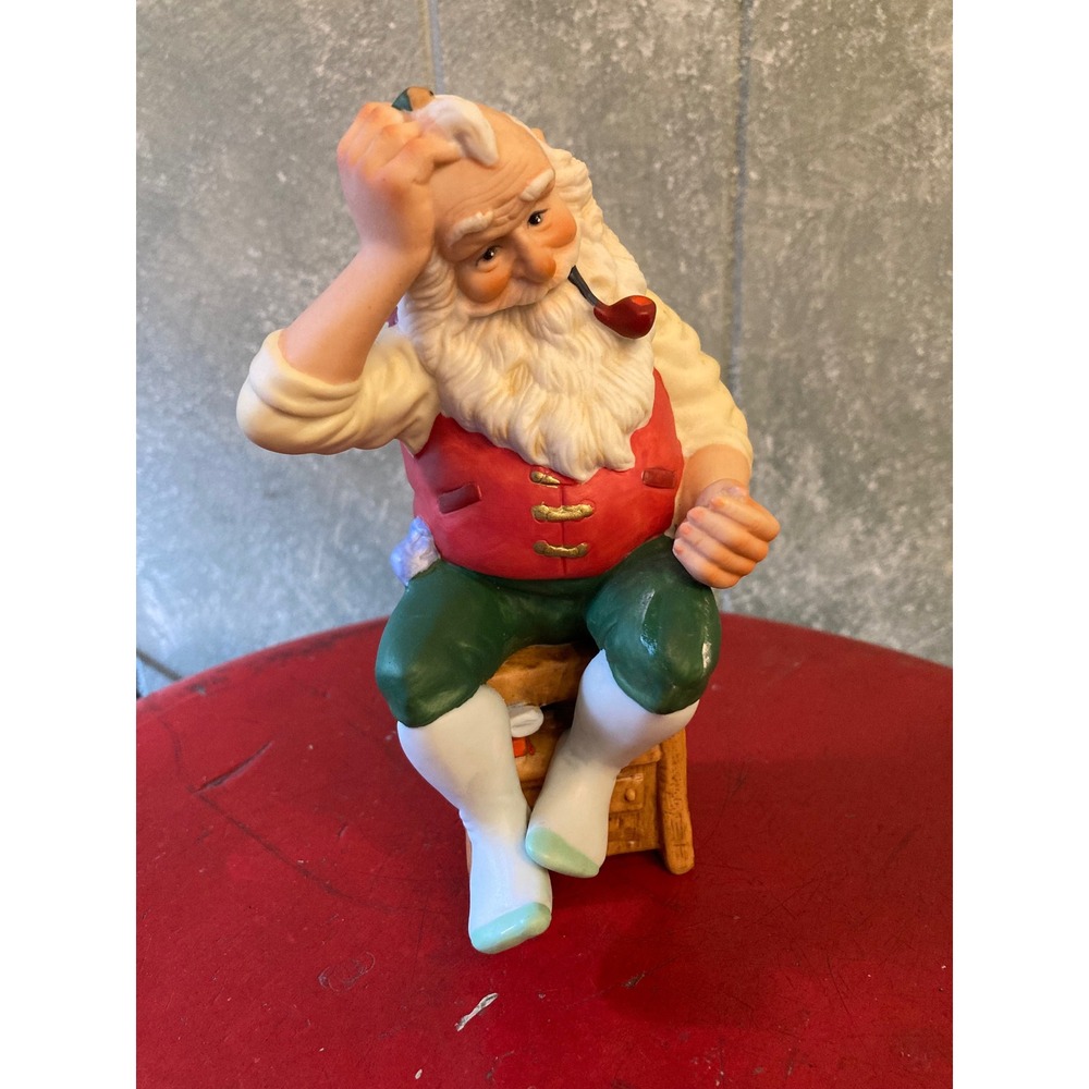 Hallmark Cards Father Christmas Figurine 1987 Ornament Santa Sitting Limited